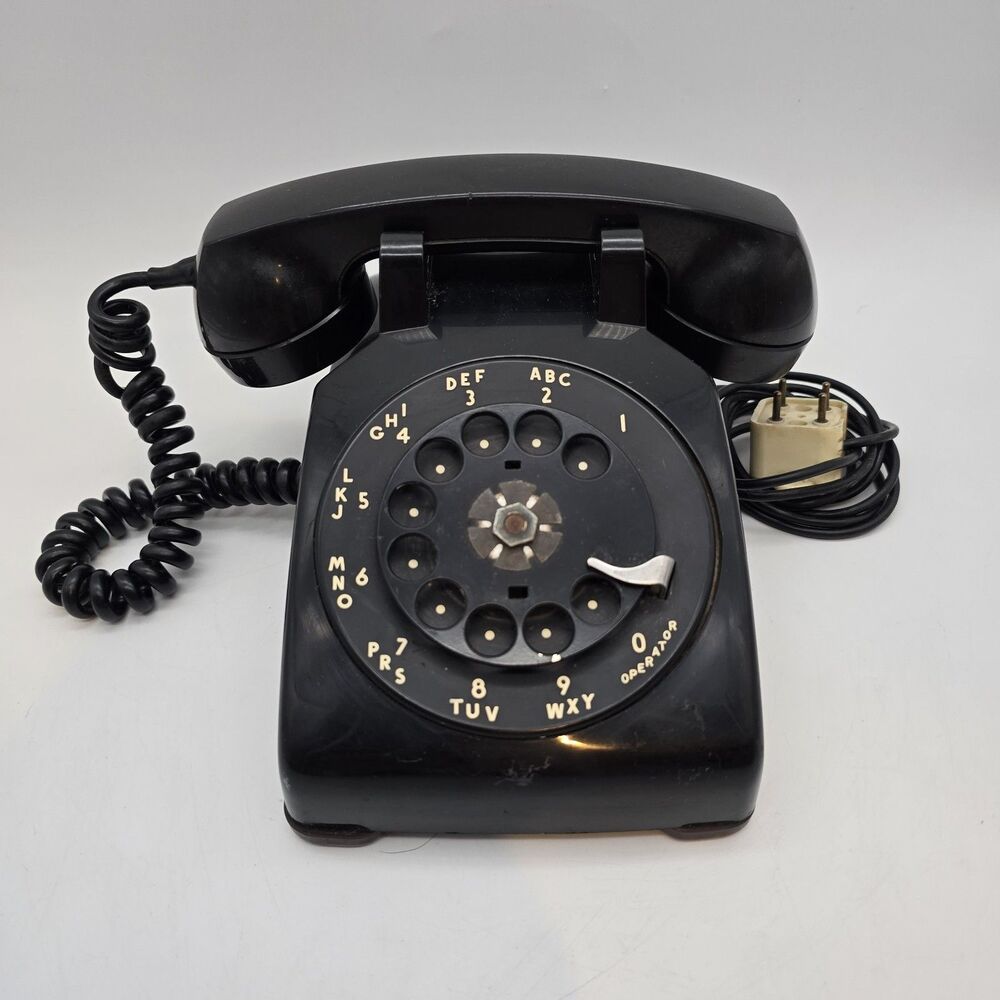 Vintage Western Electric Bell Series 500 Rotary Desk Phone in Black (P16)